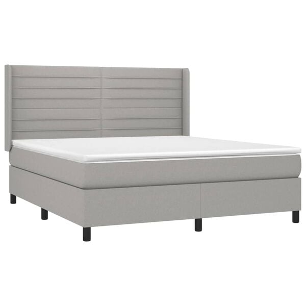 vidaXL &Kappa;&rho;&epsilon;&beta;ά&tau;&iota; Boxspring &mu;&epsilon; &Sigma;&tau;&rho;ώ&mu;&alpha; & LED &Alpha;&nu;.&Gamma;&kappa;&rho;&iota; 180x200&epsilon;&kappa;. &Upsilon;&phi;&alpha;&sigma;&mu;ά&tau;&iota;&nu;&omicron;