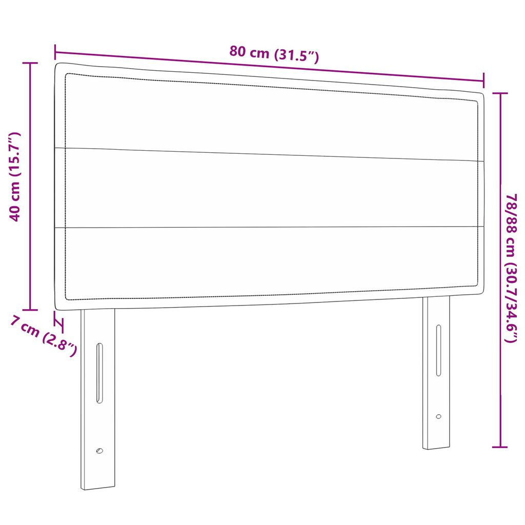vidaXL LED Κεφαλάρι Γραμμές Σχεδίασης Ταπεί 80 εκ Ύφασμα