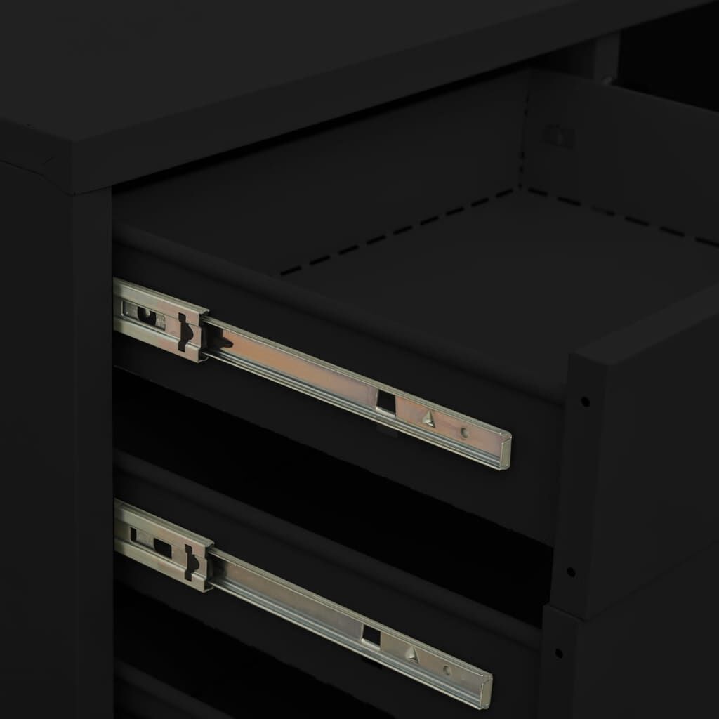 vidaXL Ντουλάπα Γραφείου Μαύρη 90 x 40 x 102 εκ. Ατσάλινη