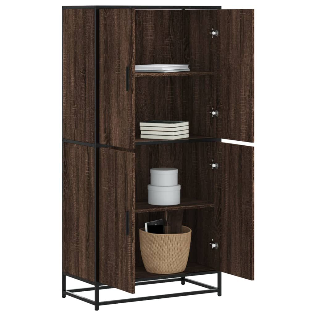 vidaXL Highboard καφέ δρυς 68x35x139 cm Ξύλινο μηχανουργικό ξύλο