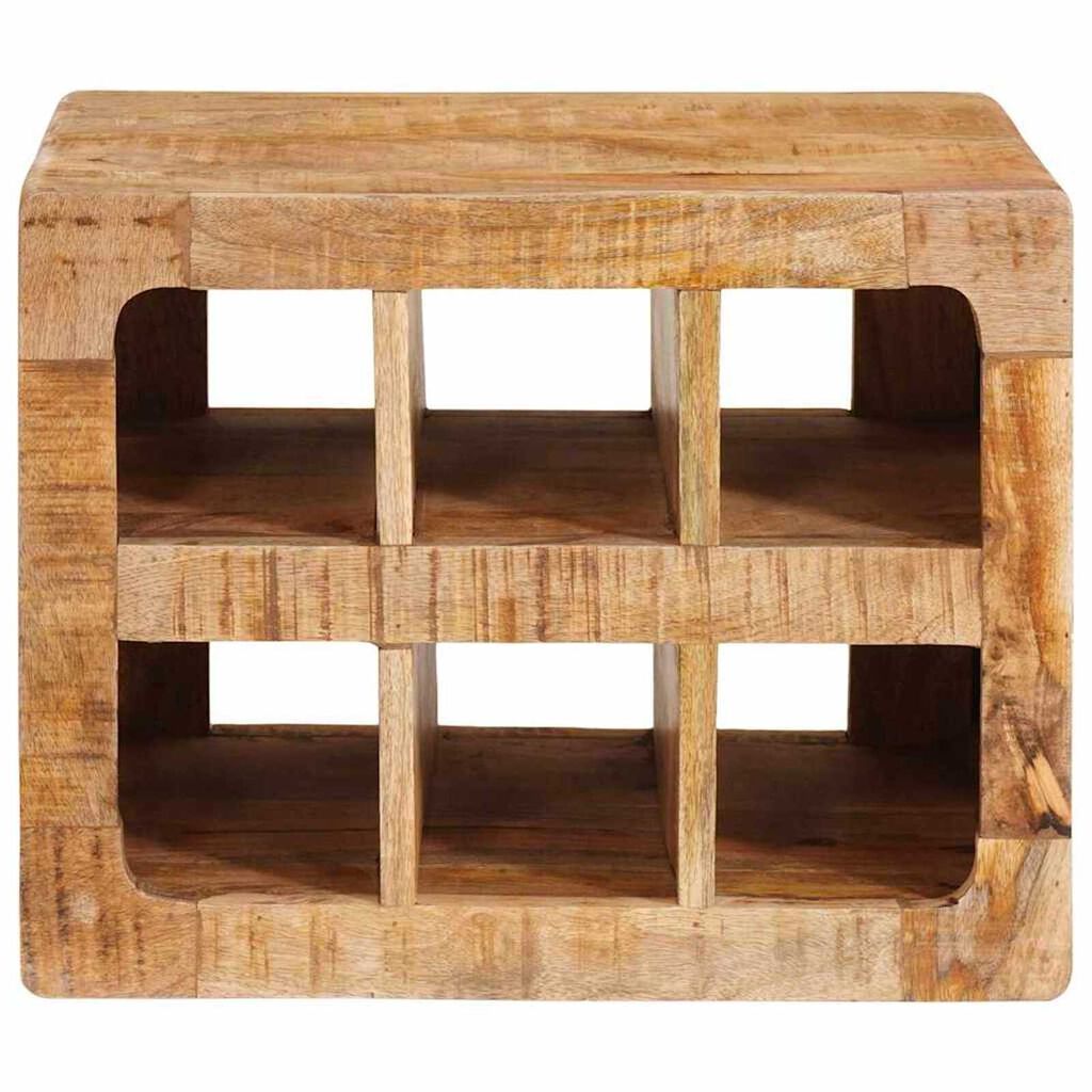 vidaXL Ράφι Κρασιού Επιτοίχιο Καφέ 44 x 30 x 35 εκ. Μασίφ ξύλο μάνγκο