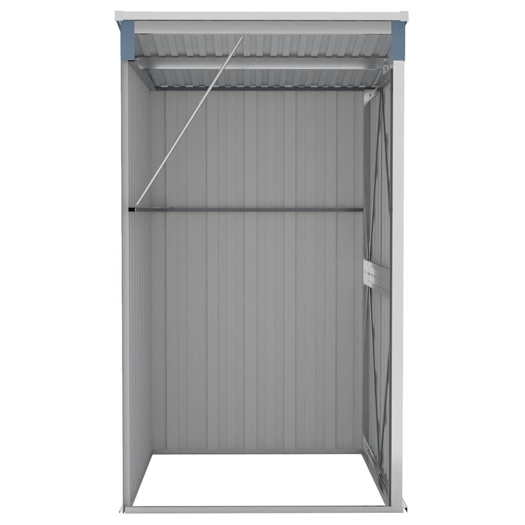 vidaXL Αποθήκη Κήπου Επιτοίχια Γκρι 118x100x178 εκ. Γαλβ. Χάλυβας