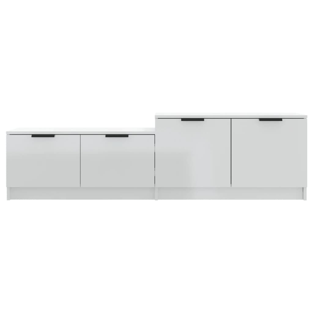 vidaXL Έπιπλο Τηλεόρασης Γυαλιστερό Λευκό 158,5x36x45 εκ. Επεξ. Ξύλο