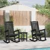 vidaXL Κουνιστή Καρέκλα Κήπου 2 pcs Μαύρο 70 x 92 x 108 εκ. Πλαστικό