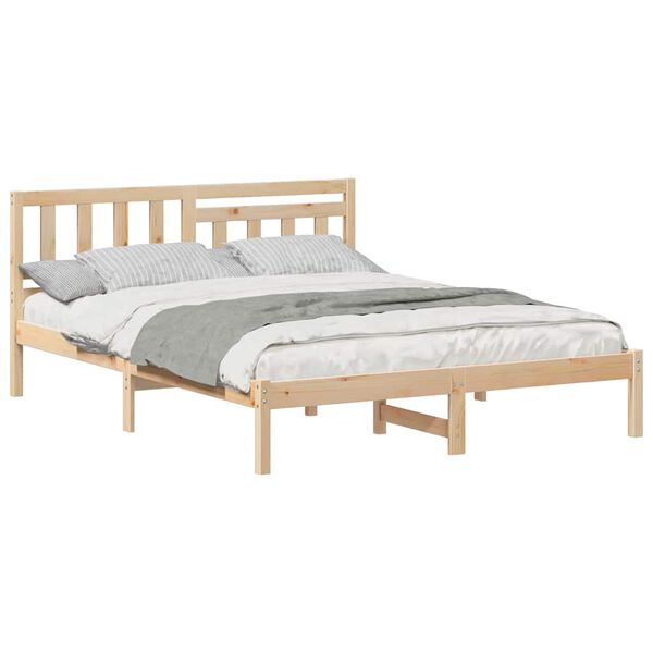 vidaXL Σκελετός Κρεβατιού Καφέ 160 x 200 cm Μασίφ ξύλο πεύκου