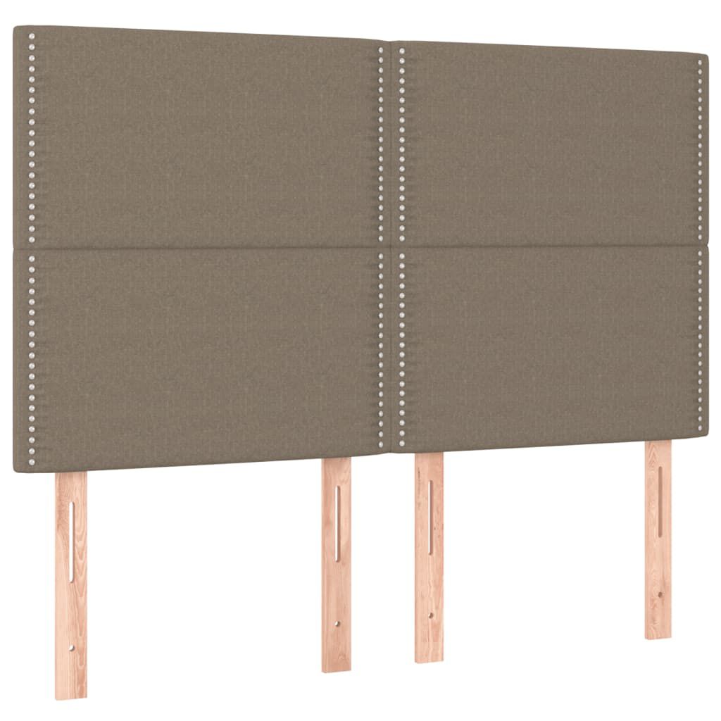 vidaXL Κρεβάτι Boxspring με Στρώμα & LED Taupe 140x200 εκ. Υφασμάτινο