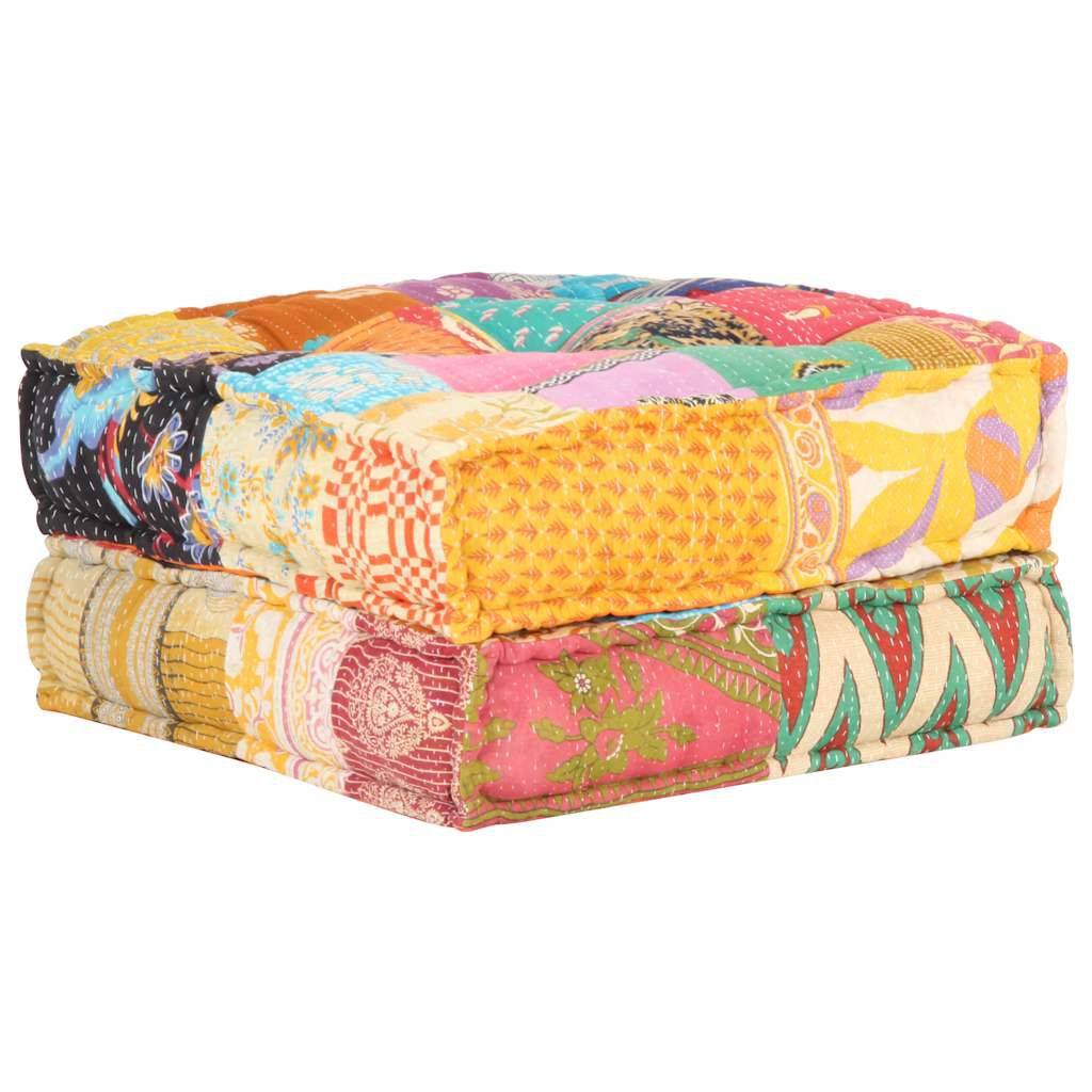 vidaXL Πουφ Patchwork 60 x 70 x 36 εκ. Υφασμάτινο
