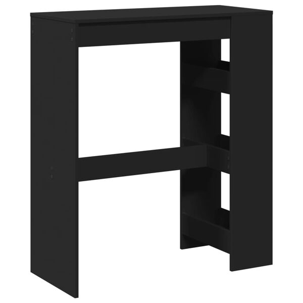 vidaXL Τραπέζι Μπαρ με Ράφια Μαύρο 90x40x103,5 εκ. Επεξεργ. Ξύλο