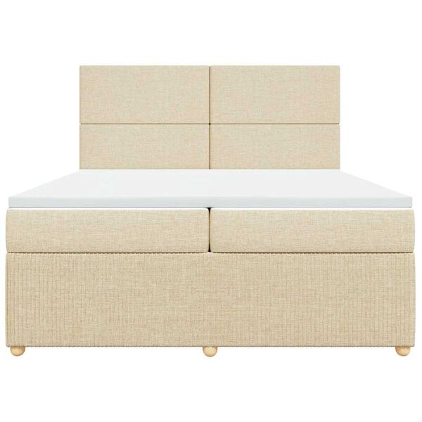 vidaXL &Kappa;&rho;&epsilon;&beta;ά&tau;&iota; Boxspring &mu;&epsilon; &Sigma;&tau;&rho;ώ&mu;&alpha; &Kappa;&rho;&epsilon;&mu; 200x200 &epsilon;&kappa;. &Upsilon;&phi;&alpha;&sigma;&mu;ά&tau;&iota;&nu;&omicron;