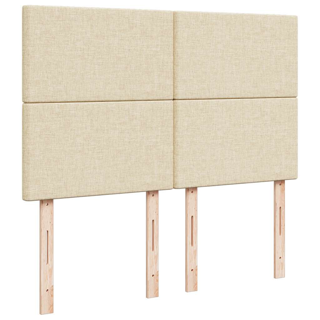 vidaXL Οθωμανικό κρεβάτι με στρώμα Cream 140x200cm ύφασμα