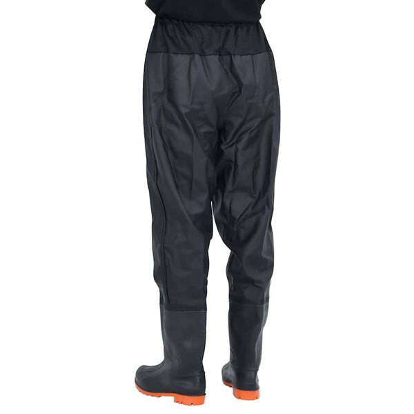 vidaXL Waist Waders με μπότες Μαύρο μέγεθος 45