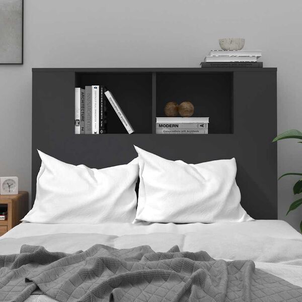 vidaXL Κεφαλάρι Με Αποθηκευτικό Χώρο Μαύρο 100 x 18,5 x 102,5 εκ.