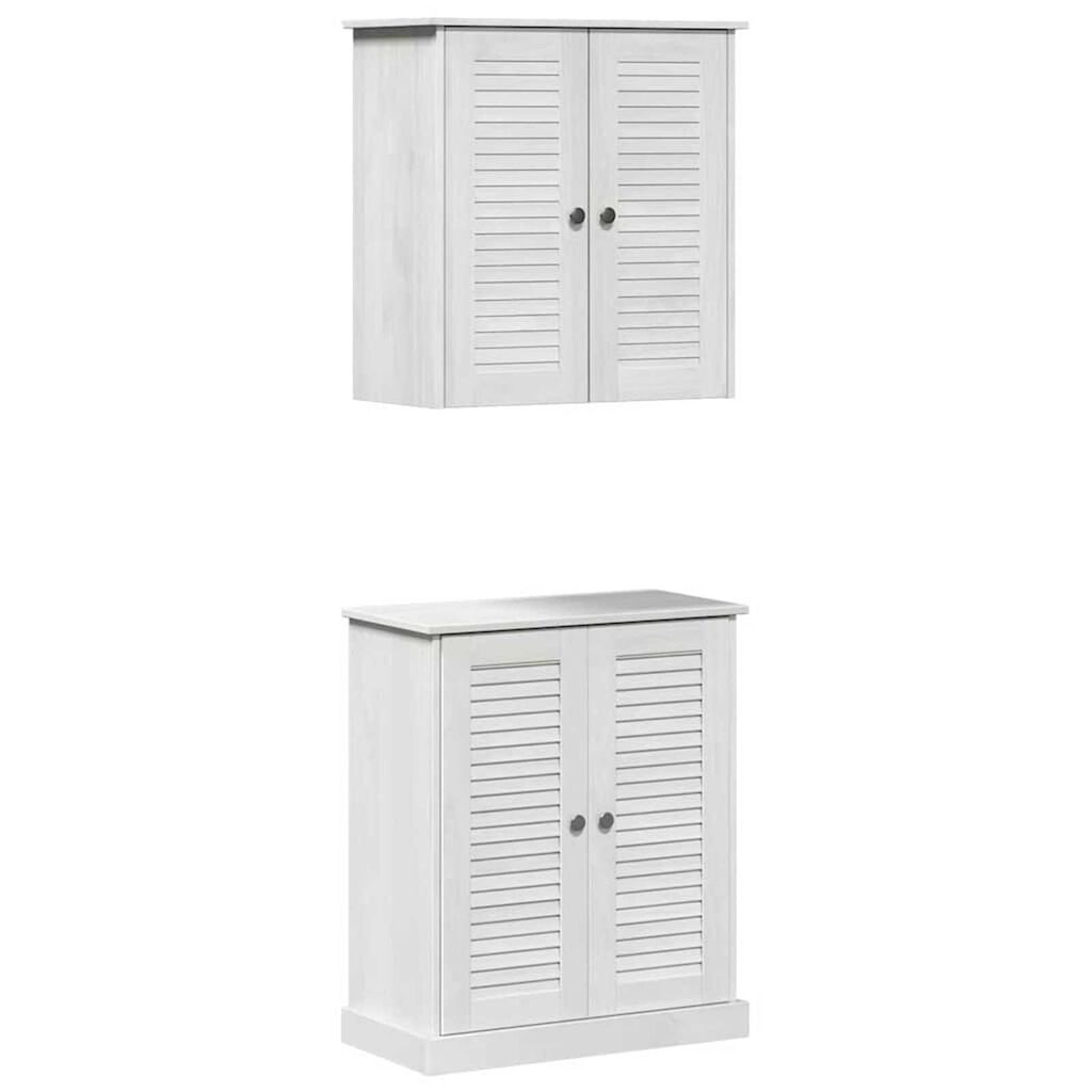 vidaXL Σετ Επίπλων Μπάνιου με ράφι 2 pcs Καφέ 67.5 x 34 x 80 εκ.