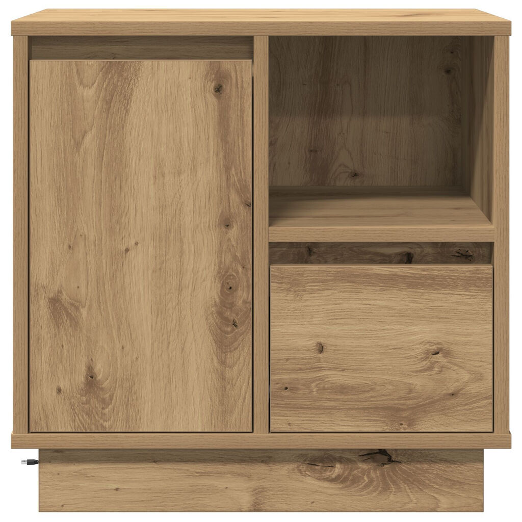vidaXL Κομοδίνο με LED Artisan Oak 50x34,5x50 εκ.