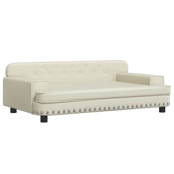 vidaXL Κρεβάτι Σκύλου Κρεμ 90 x 53 x 30 εκ. από Συνθετικό Δέρμα