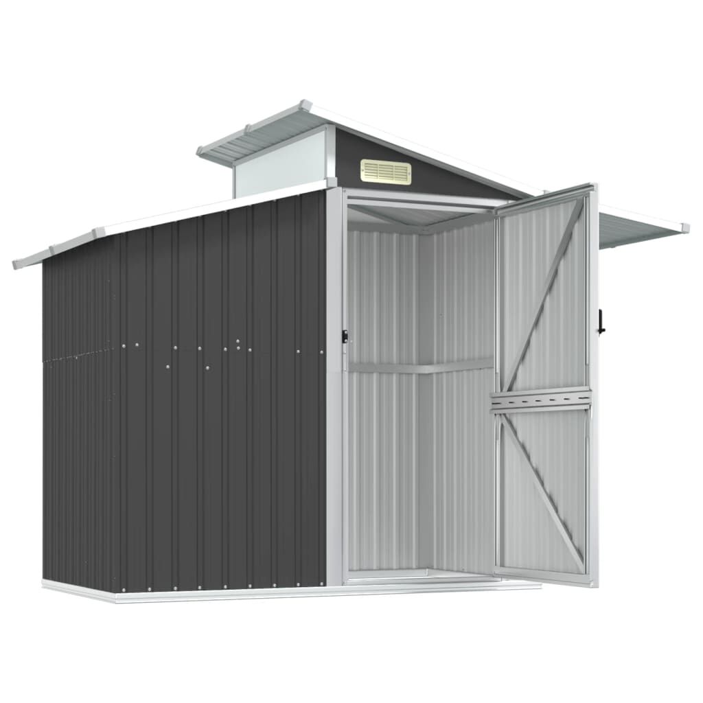 vidaXL Αποθήκη Κήπου Ανθρακί 270x130x208,5 εκ. Γαλβανισμένο Ατσάλι