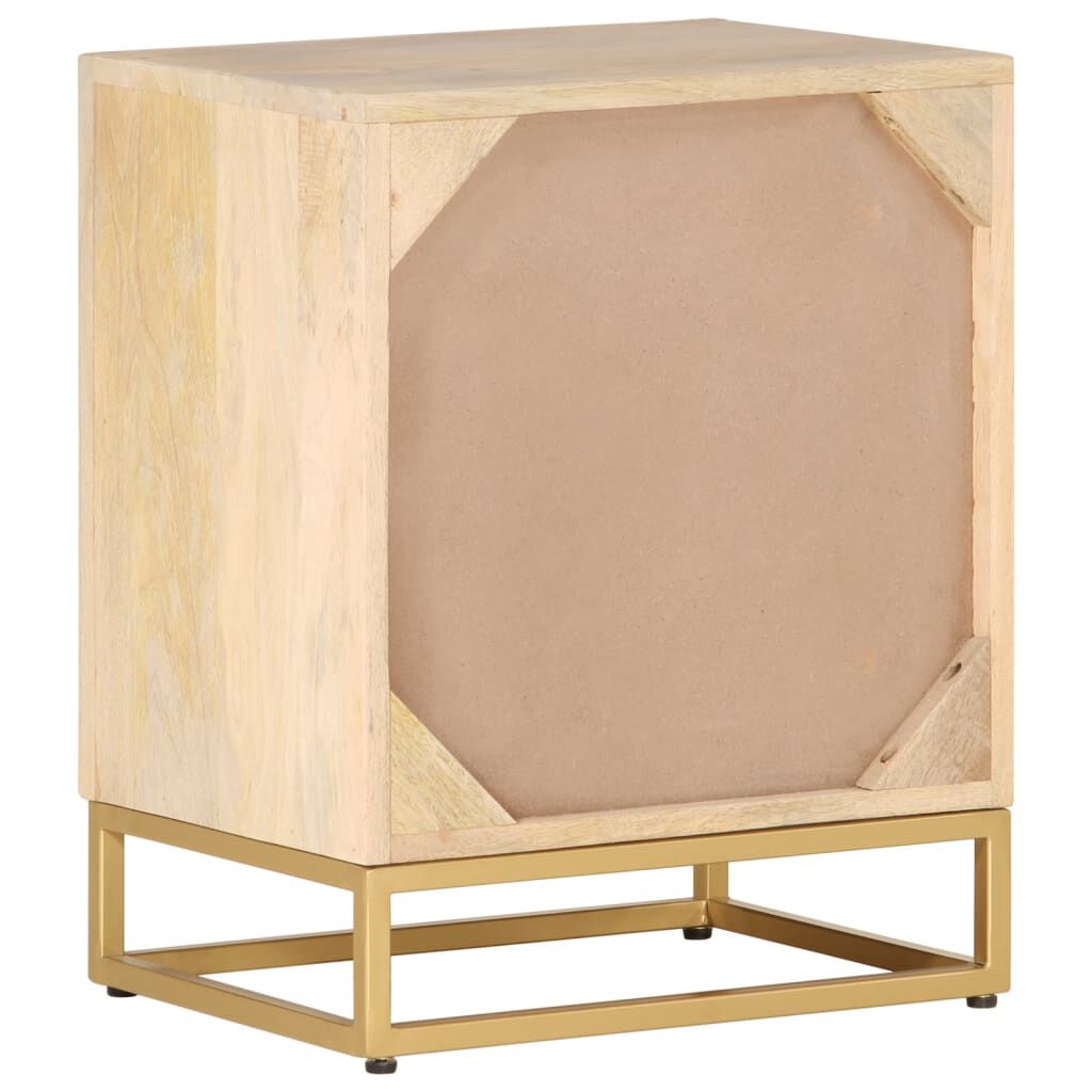 vidaXL Κομοδίνο 40 x 30 x 50 εκ. από Μασίφ Ξύλο Μάνγκο και Σίδηρο