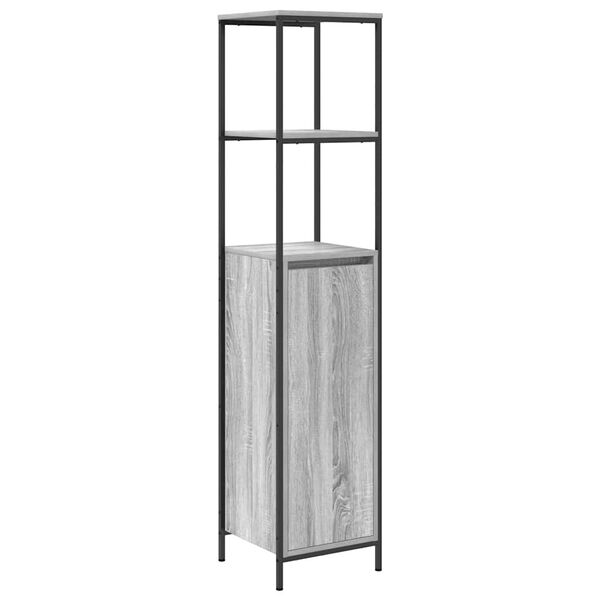 vidaXL Ντουλάπι μπάνιου με ράφια Γκρι Sonoma 36x35x165 εκ.