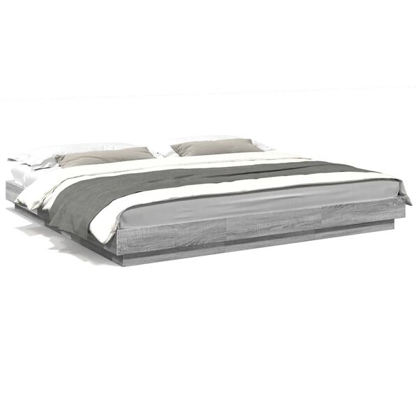 vidaXL Πλαίσιο Κρεβατιού Γκρι Sonoma 180x200 εκ. Επεξεργασμένο Ξύλο
