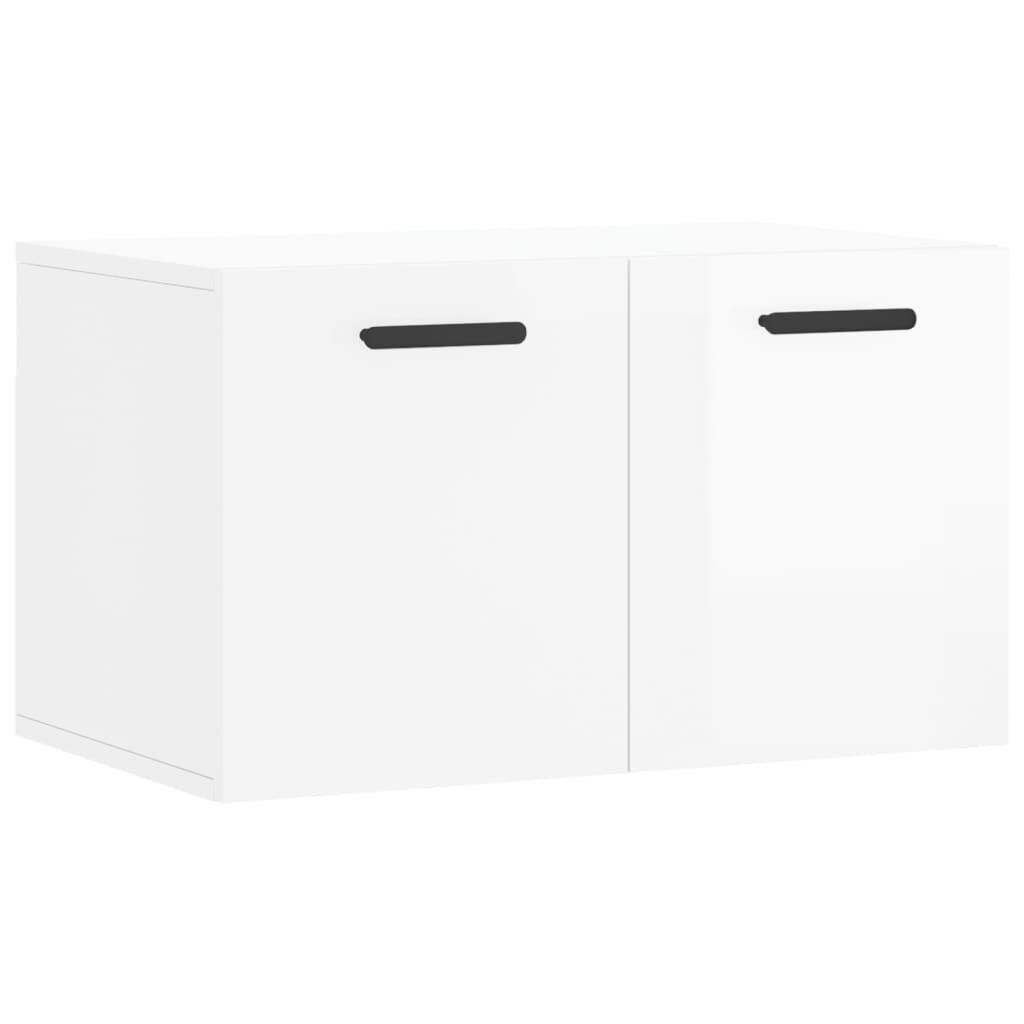 vidaXL Ντουλάπι Τοίχου Γυαλιστερό Λευκό 60x36,5x35 εκ. Επεξεργ. Ξύλο