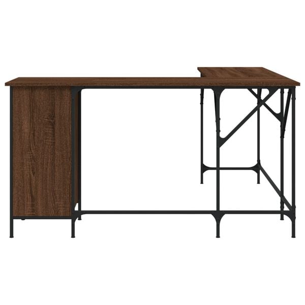 vidaXL Γραφείο Καφέ Δρυς 141x141x75 εκ. από Επεξεργασμένο Ξύλο