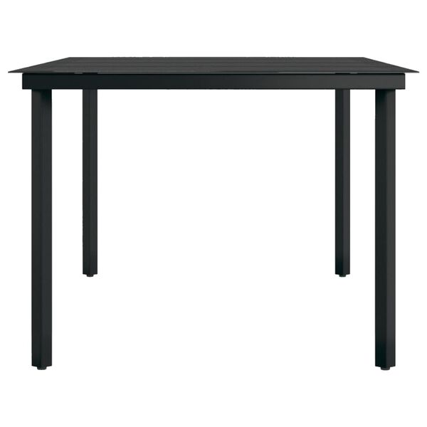 vidaXL Τραπεζαρία Κήπου Μαύρη 200 x 100 x 74 εκ. από Ατσάλι και Γυαλί