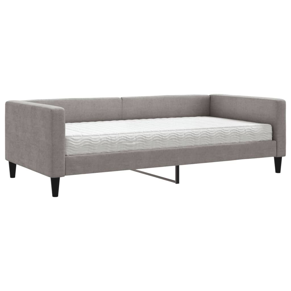 vidaXL Καναπές Κρεβάτι με Στρώμα Taupe 100 x 200 εκ. Υφασμάτινο