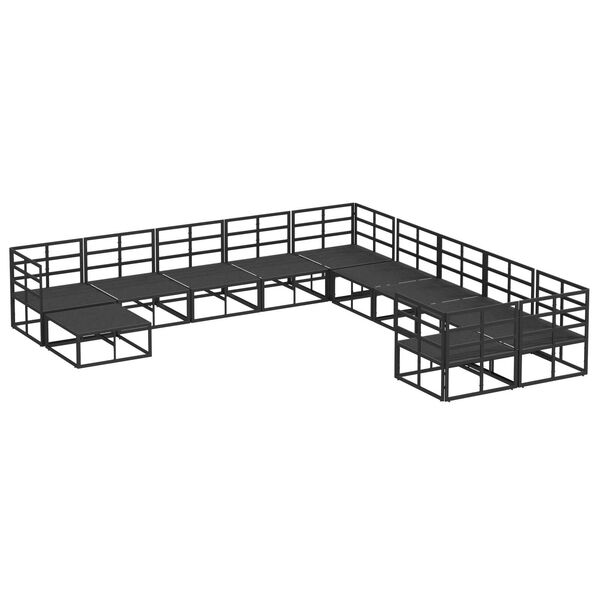 vidaXL Σετ Καναπέ Κήπου 11 pcs Μαύρο 71.5 x 71.5 x 71 εκ. Αλουμίνιο
