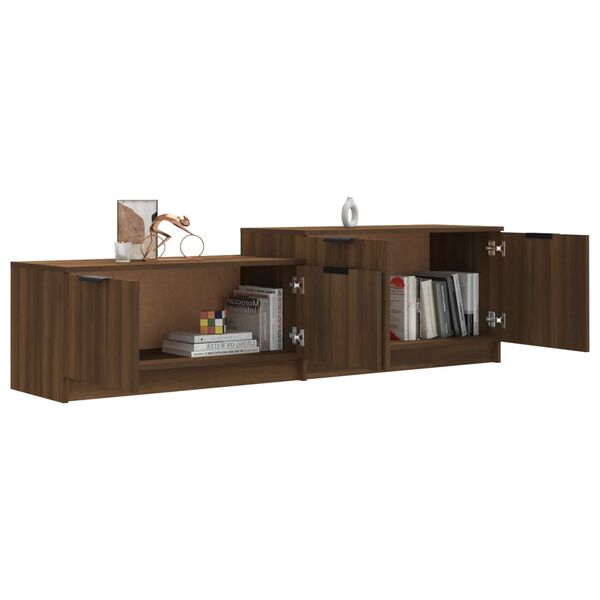 vidaXL Έπιπλο Τηλεόρασης Καφέ Δρυς 158,5x36x45 εκ. Επεξεργασμένο Ξύλο