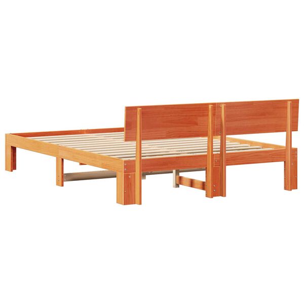 vidaXL Σκελετός Κρεβατιού Καφέ 150 x 200 cm Μασίφ ξύλο πεύκου