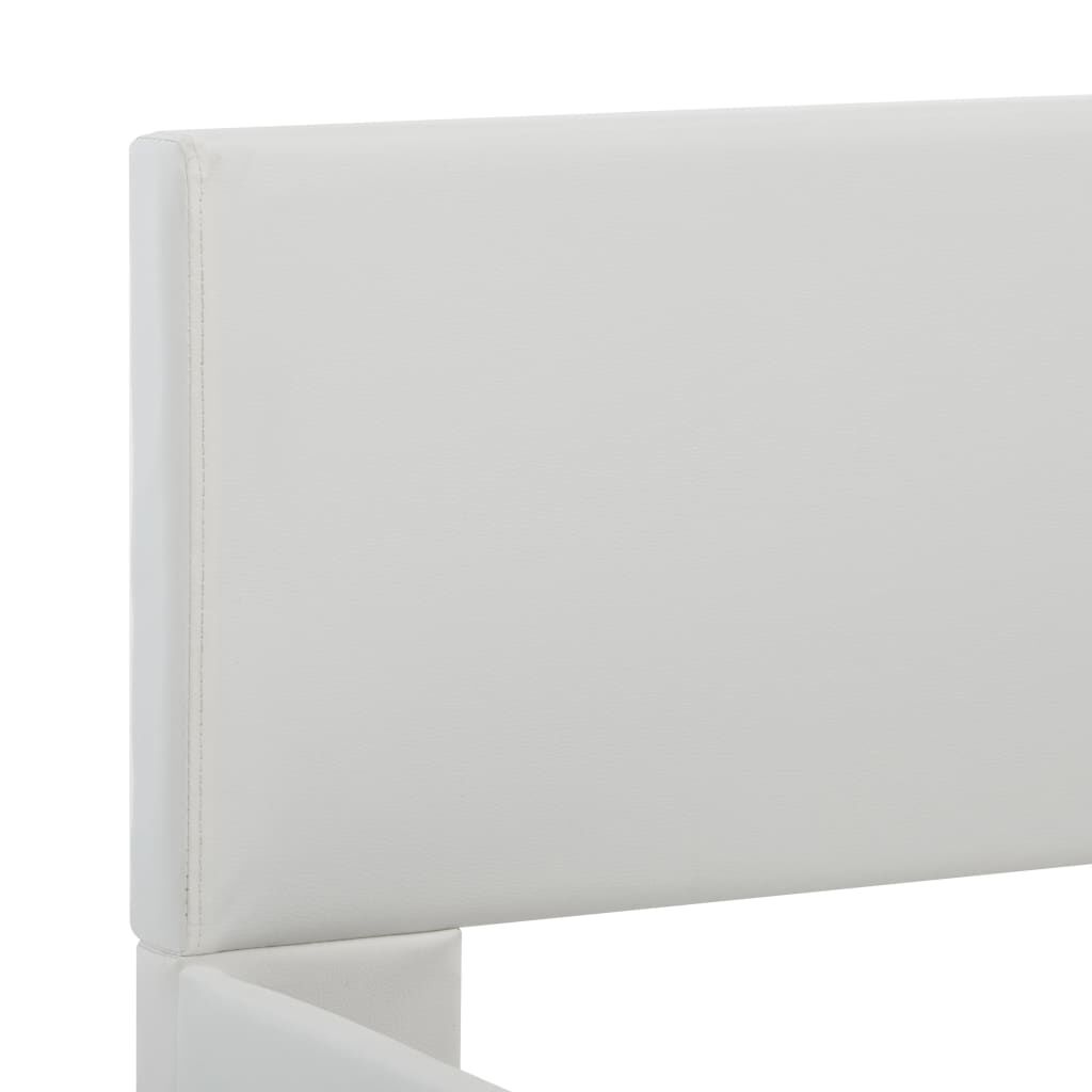 vidaXL Πλαίσιο Κρεβατιού με LED Λευκό 100x200 εκ. Συνθετικό Δέρμα