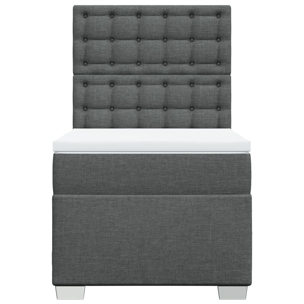 vidaXL Κρεβάτι Boxspring με Στρώμα Σκούρο Γκρι 80x200 εκ. Υφασμάτινο