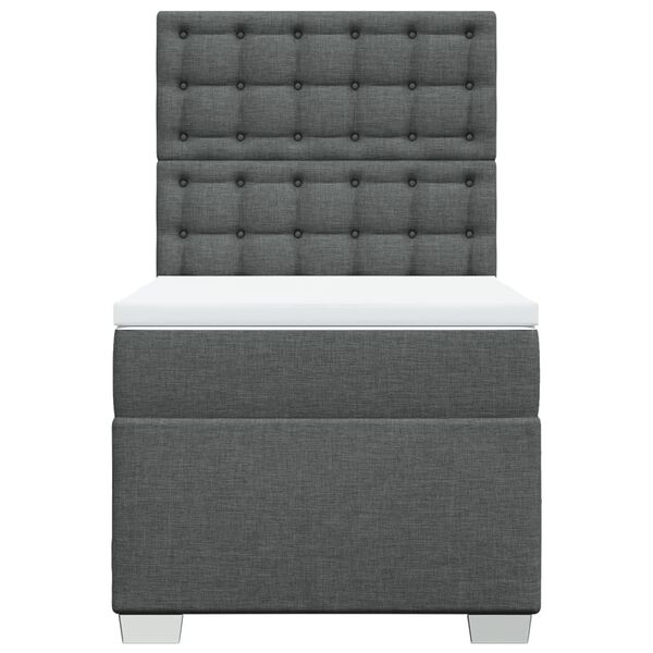 vidaXL Κρεβάτι Boxspring με Στρώμα Σκούρο Γκρι 80x200 εκ. Υφασμάτινο