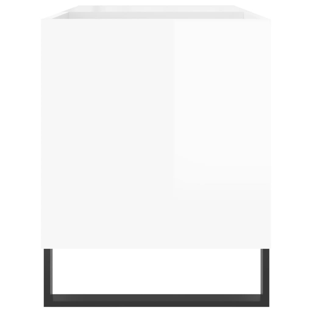 vidaXL Δισκοθήκη Γυαλ. Λευκή 85 x 38 x 48 εκ. από Επεξεργασμένο Ξύλο