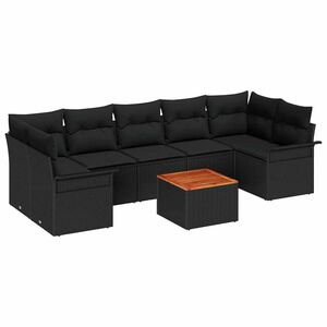 vidaXL &Sigma;&epsilon;&tau; &Kappa;&alpha;&nu;&alpha;&pi;έ &Kappa;ή&pi;&omicron;&upsilon; &mu;&epsilon; &mu;&alpha;&xi;&iota;&lambda;ά&rho;&iota; 8 pcs &Mu;&alpha;ύ&rho;&omicron; &sigma;&upsilon;&nu;&theta;&epsilon;&tau;&iota;&kappa;ό &rho;&alpha;&tau;ά&nu;