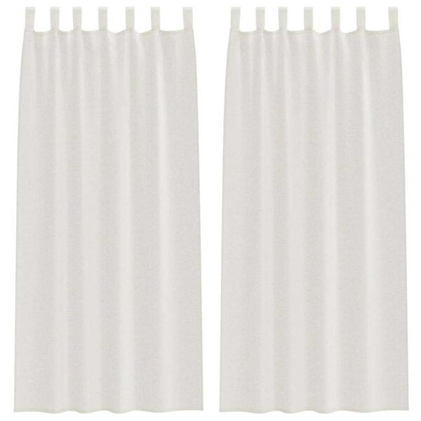 vidaXL Κουρτίνες με κουρτίνες 2 pcs Κρεμ 140x175cm Πολυεστέρας