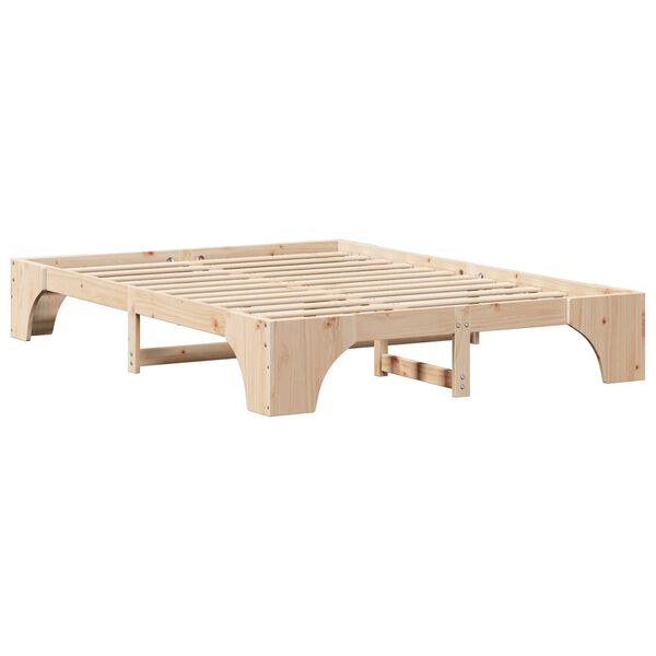 vidaXL Κρεβάτι Φυσικό Μασίφ ξύλο πεύκου 140 x 200 cm Ανθεκτικό Κρεβάτι