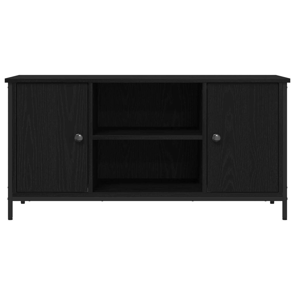 vidaXL Ράφι Τηλεόρασης Μαύρο Δρύινο 100x40x50 εκ. Κατασκευασμένο από Ξύλο και Χάλυβα