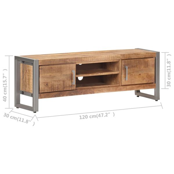 vidaXL Έπιπλο Τηλεόρασης 120 x 30 x 40 εκ. από Ακατέργαστο Ξύλο Μάνγκο
