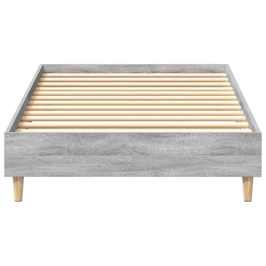 vidaXL Πλαίσιο κρεβατιού χωρίς στρώμα Grey Sonoma 75x190 cm