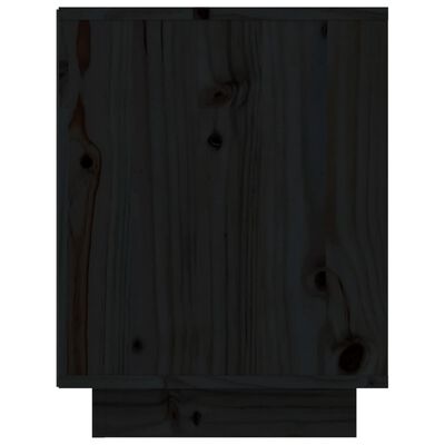 vidaXL Παπουτσοθήκη Μαύρη 60 x 34 x 45 εκ. από Μασίφ Ξύλο Πεύκου