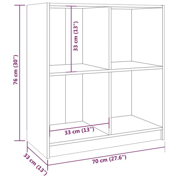 vidaXL Μπουφές Λευκός 70 x 33 x 76 εκ. από Μασίφ Ξύλο Πεύκου