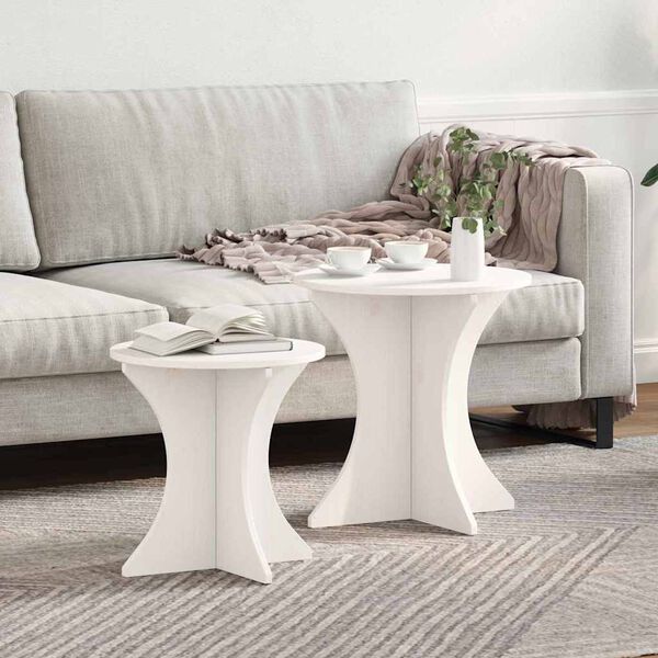 vidaXL Τραπεζάκι σαλονιού 2 pcs Λευκό 46 x 46 x 47 εκ.