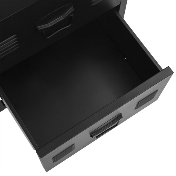 vidaXL Γραφείο με Συρτάρια Βιομηχανικό Μαύρο 120x55x75 εκ. Ατσάλινο