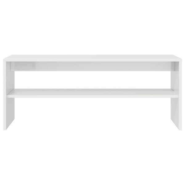 vidaXL Έπιπλο Τηλεόρασης Γυαλιστερό Λευκό 100x40x40 εκ. Μοριοσανίδα