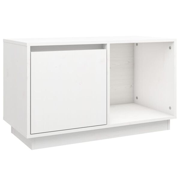 vidaXL Έπιπλο Τηλεόρασης Λευκό 74 x 35 x 44 εκ. από Μασίφ Ξύλο Πεύκου