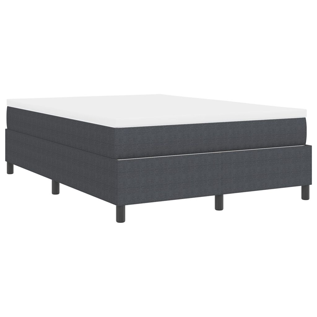 vidaXL Κρεβάτι Box Spring με Στρώμα Γκρι 160x200 εκ Κοτλέ Ύφασμα