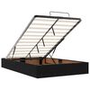 vidaXL Οθωμανικό κρεβάτι με στρώμα & LEDs Μαύρο 120x190 cm Ύφασμα