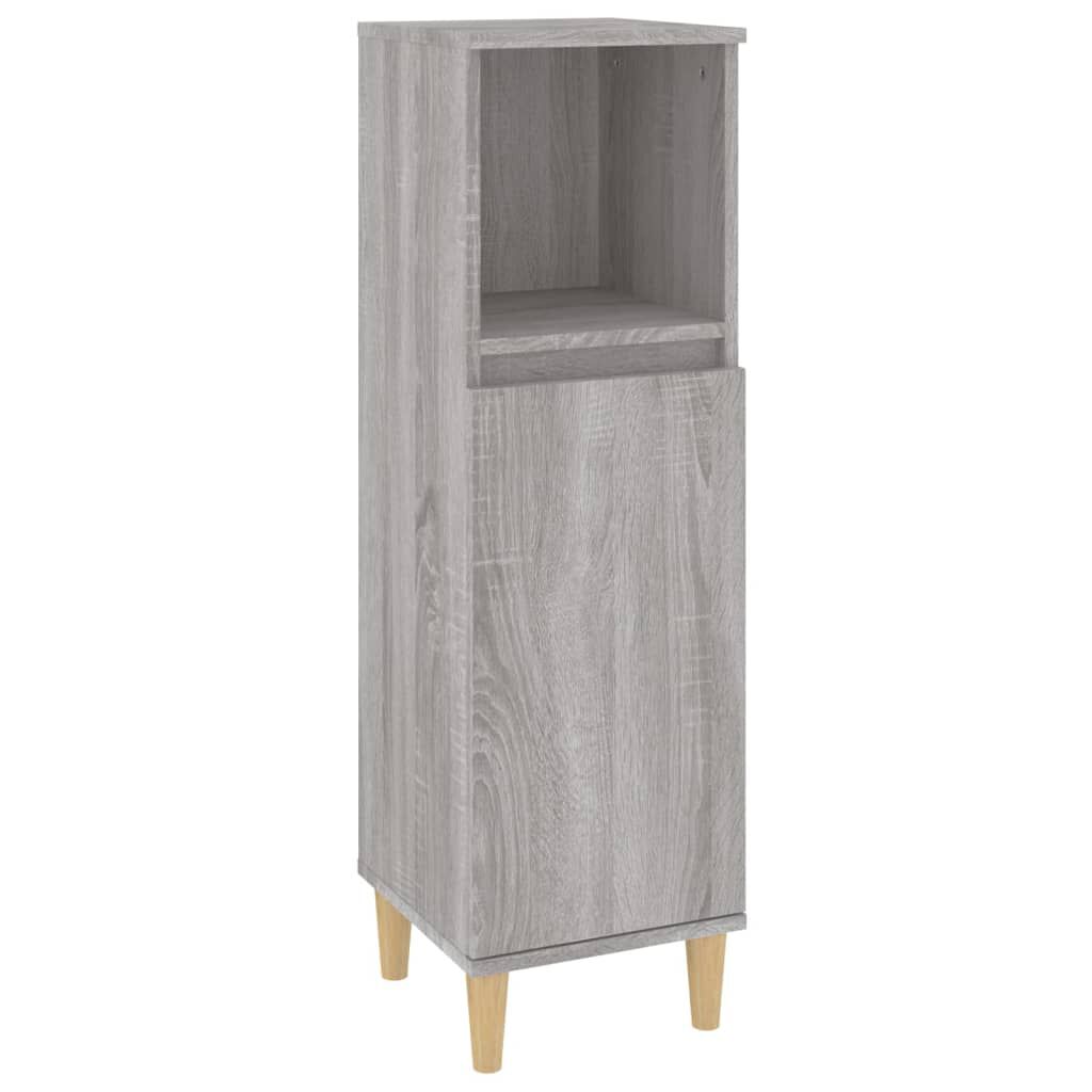 vidaXL Ντουλάπι Μπάνιου Γκρι Sonoma 30x30x100 εκ. Επεξεργασμένο Ξύλο