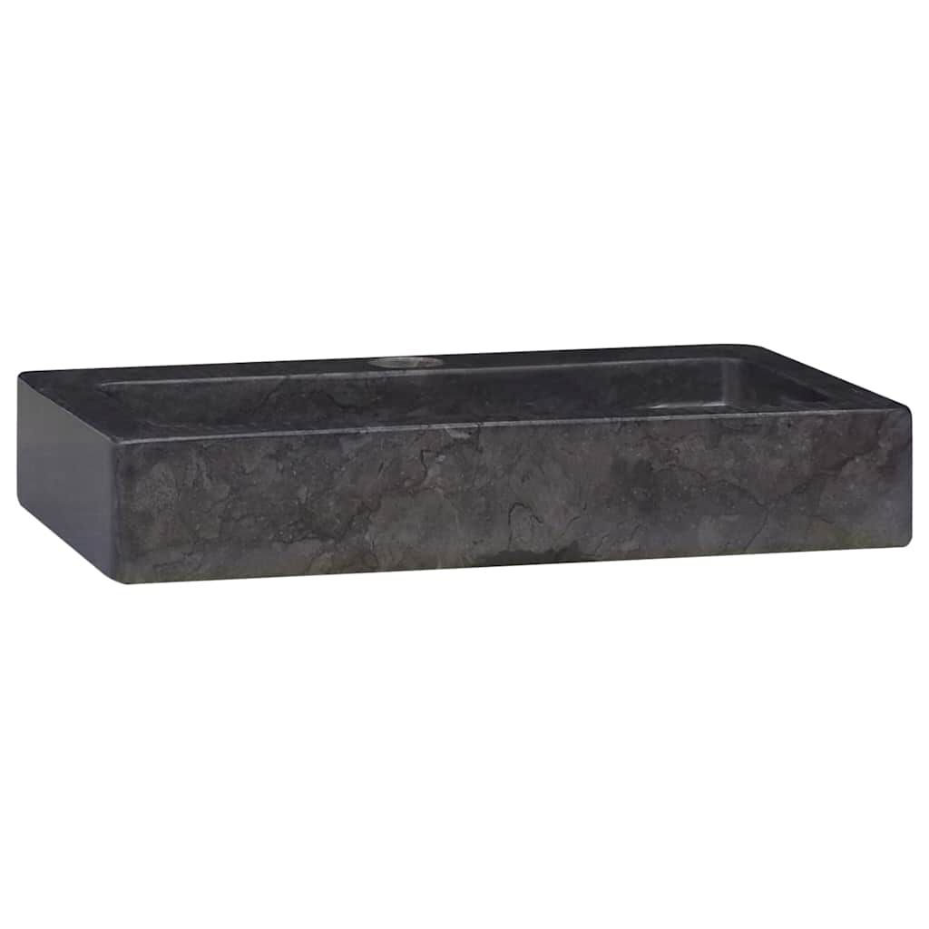 vidaXL Νιπτήρας Επιτοίχιος Μαύρος 38 x 24 x 6,5 εκ. Μαρμάρινος